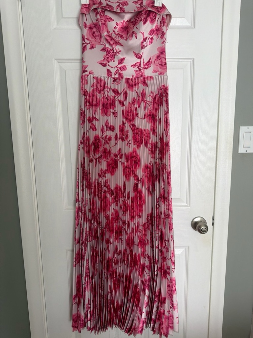 Revelry Hot Pink Garden Pleated Maxi Skirt